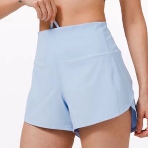 Lululemon Speed Up High-Rise Short 4" Lined size 4 light blue/powder blue